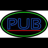 Blue Pub Oval With Green Border Neonreclame