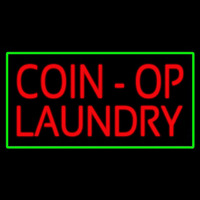 Coin Op Laundry Green Border Neonreclame