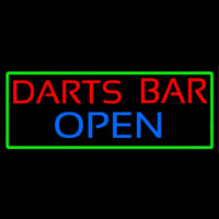 Dart Bar Open With Green Border Neonreclame