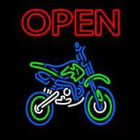 Double Stroke Red Open Bike Logo Neonreclame
