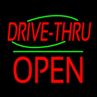 Drive Thru Block Open Green Line Neonreclame