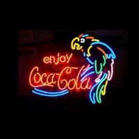 Enjoy Coca Cola Parrot Bier Bar Open Neonreclame