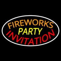 Fireworks Party Invitation In A Neonreclame