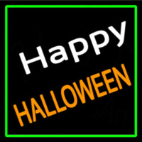 Happy Halloween With Green Border Neonreclame