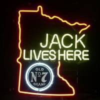 Jack Daniels Lives Here Minnasota Whiskey Neon Bier Bar Bord