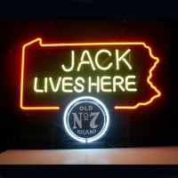 Jack Daniels Lives Here Pennsylvania Old #7 Whiskey Bier Bar Open Neonreclame