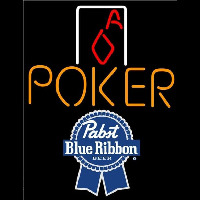 Pabst Blue Ribbon Poker Squver Ace Beer Sign Neonreclame
