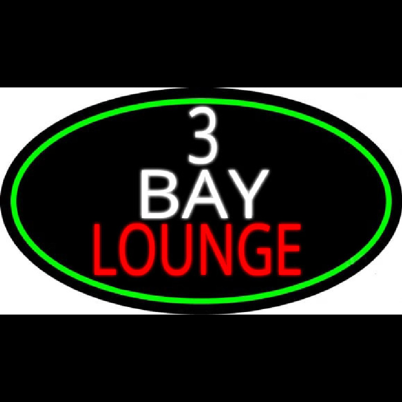 3 Bay Lounge Oval With Green Border Neonreclame