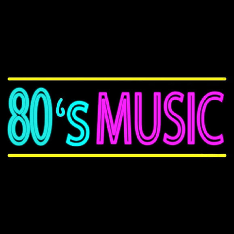 80s Music With Line Neonreclame