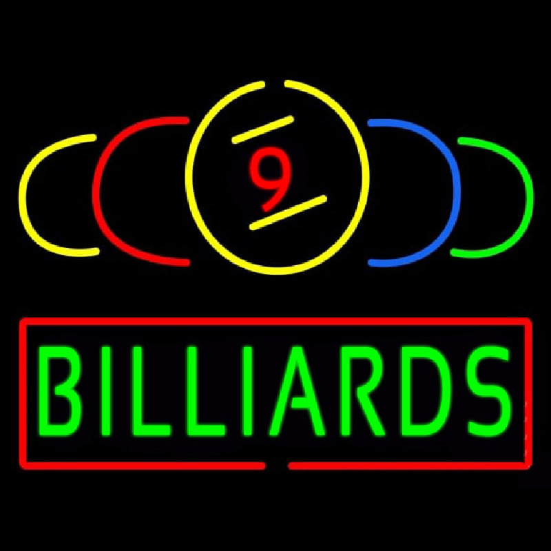 9 Ball Billiards Neonreclame