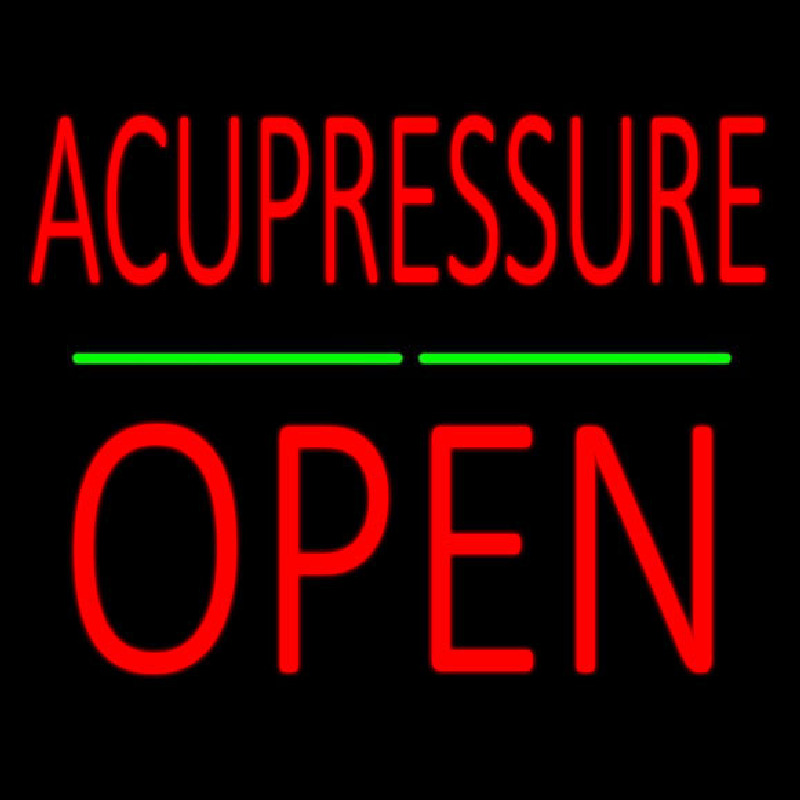 Acupressure Block Open Green Line Neonreclame