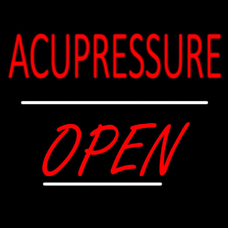 Acupressure Open White Line Neonreclame