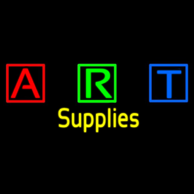 Art Supplies With Three Multi Color Bo  With Border Neonreclame