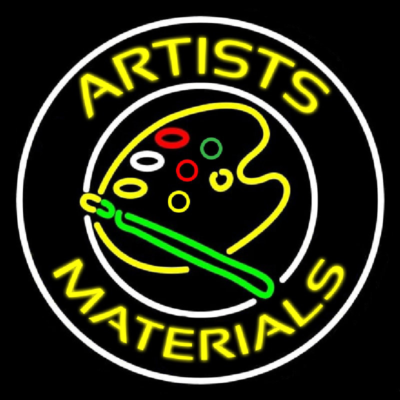 Artists Materials With Logo Neonreclame