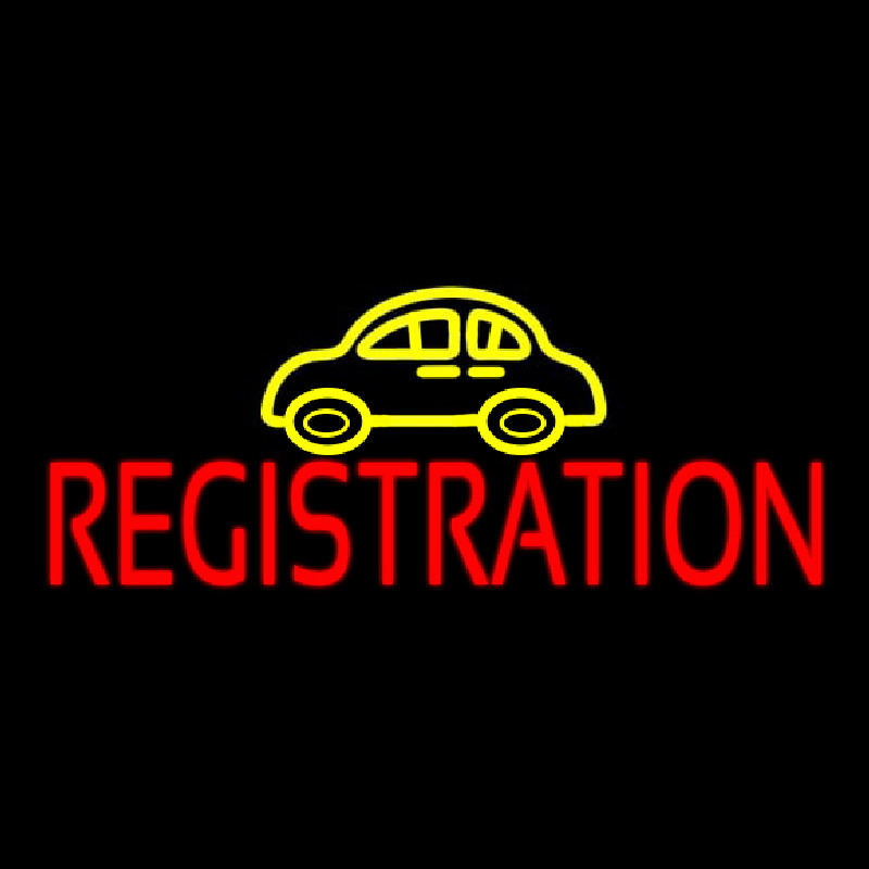 Auto Registration Car Logo Neonreclame