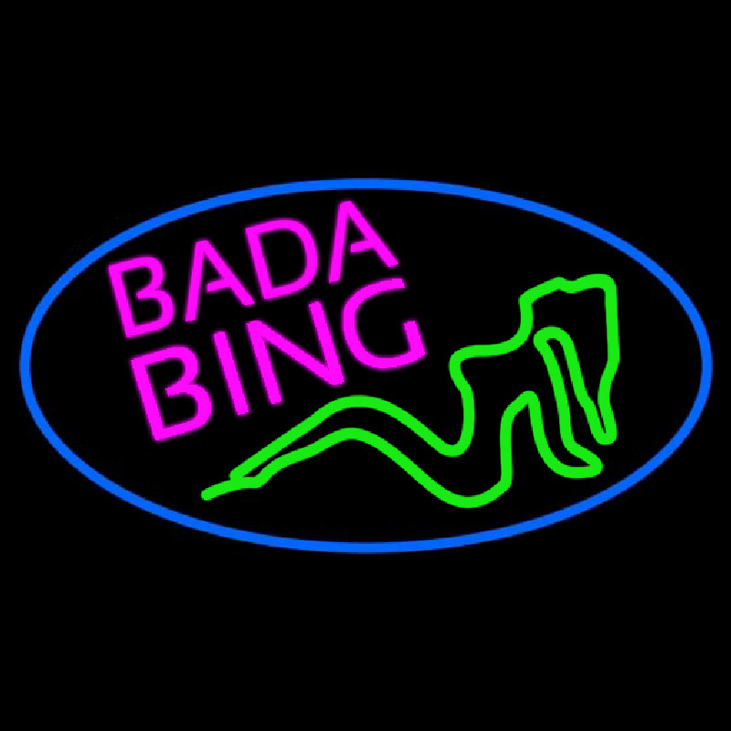 Bada Bing Girl With Blue Border Neonreclame