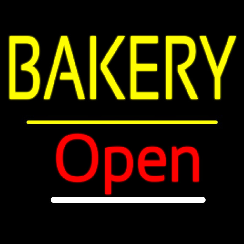 Bakery Open Yellow Line Neonreclame