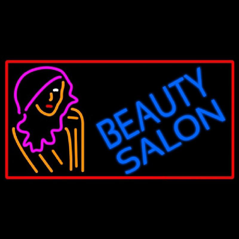 Beauty Salon With Girl Neonreclame