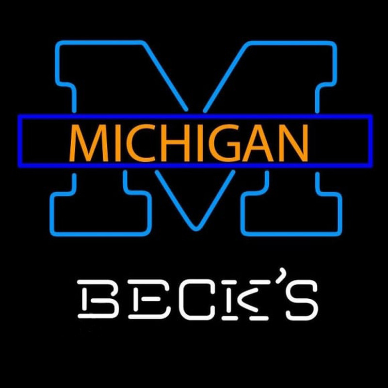 Becks Michigan University of Michigan Beer Sign Neonreclame