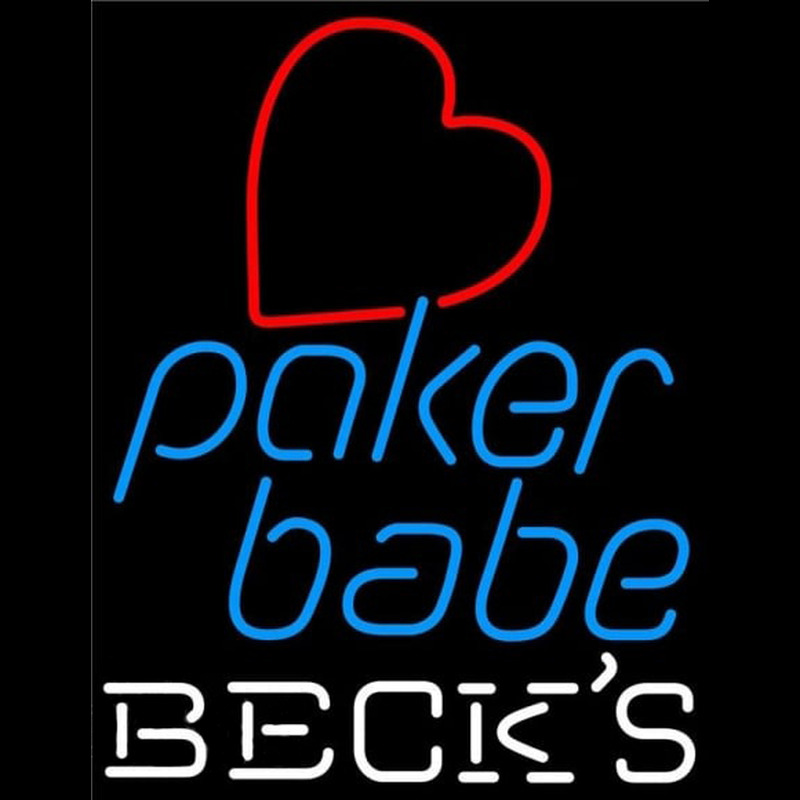 Becks Poker Girl Heart Babe Beer Sign Neonreclame