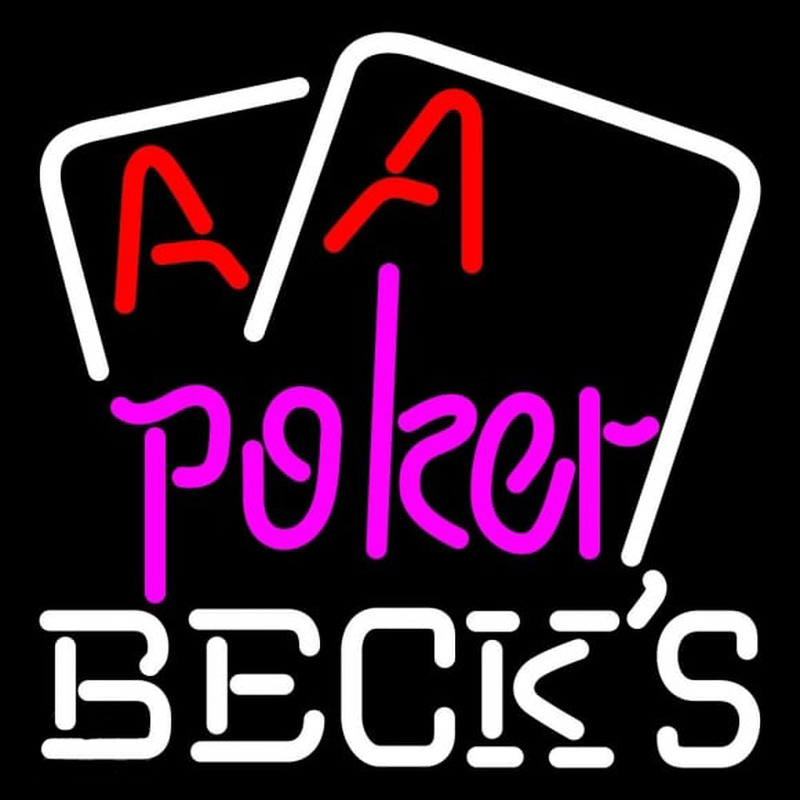 Becks Purple Lettering Red Aces White Cards Beer Sign Neonreclame