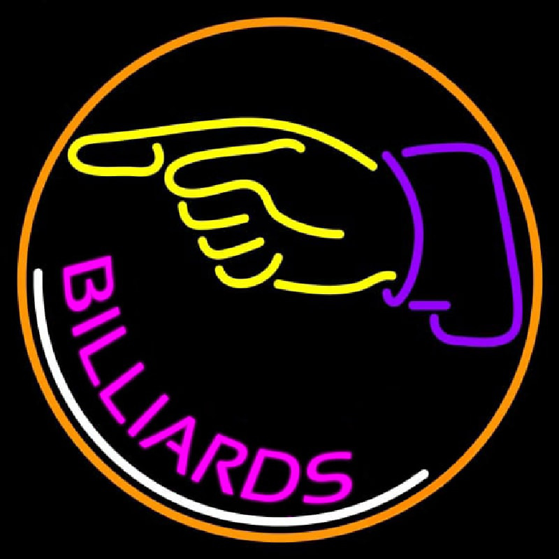 Billiards With Hand Logo 1 Neonreclame