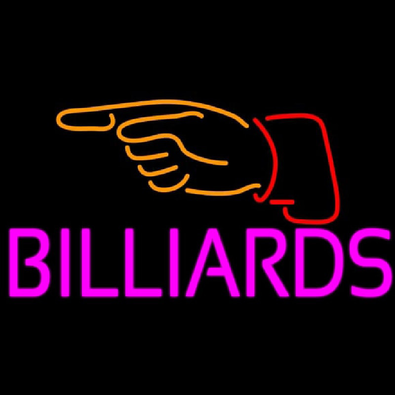 Billiards With Hand Logo 1 Neonreclame