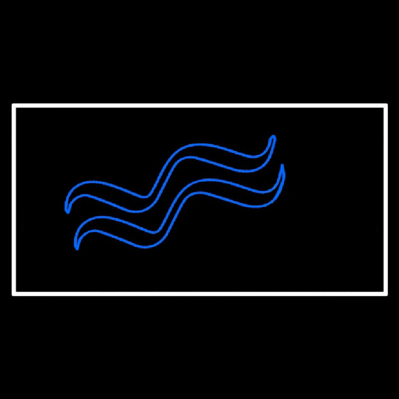 Blue Aquarius Logo White Border Neonreclame