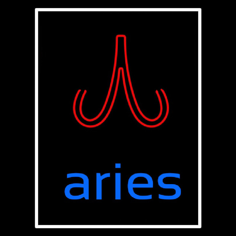 Blue Aries White Border Neonreclame