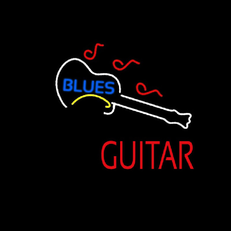 Blue Blues Red Guitar Neonreclame