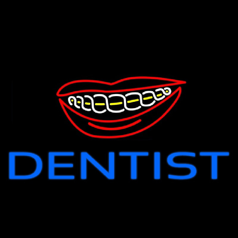 Blue Braces Dentist Neonreclame