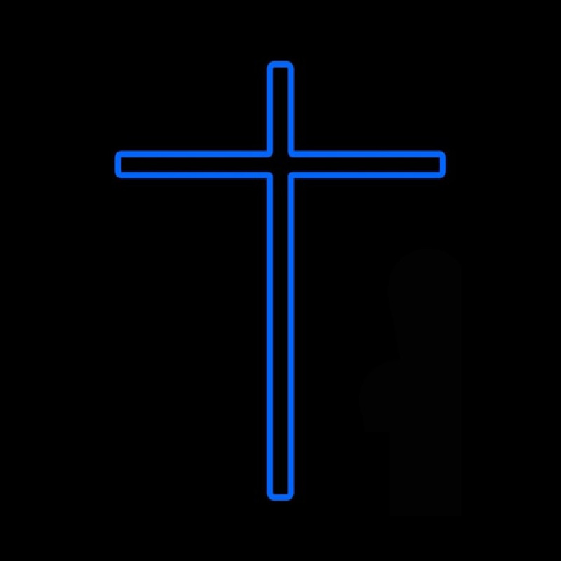 Blue Christian Cross Neonreclame