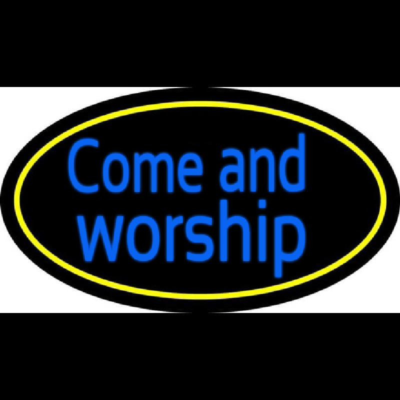 Blue Come And Worship Neonreclame