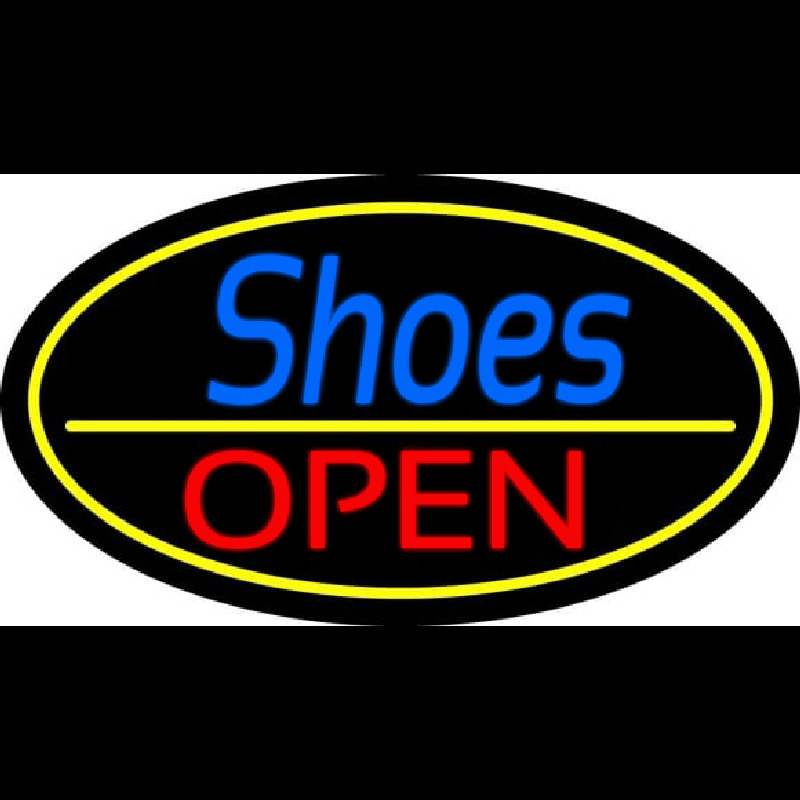 Blue Cursive Shoes Open Neonreclame