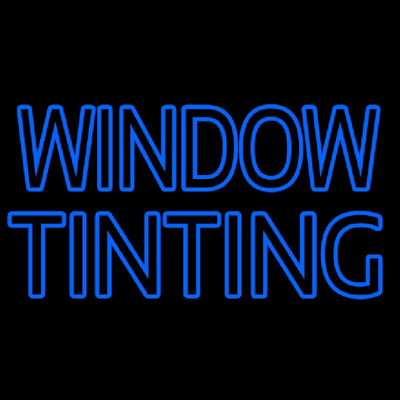 Blue Double Stroke Window Tinting Neonreclame