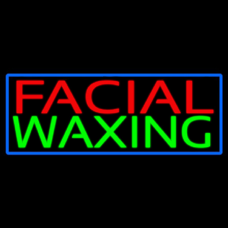 Blue Facial And Wa ing Blue Border Neonreclame