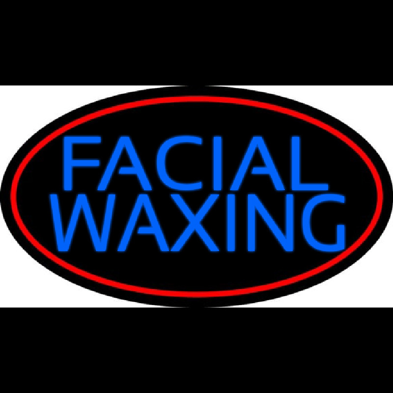 Blue Facial And Wa ing Red Oval Neonreclame