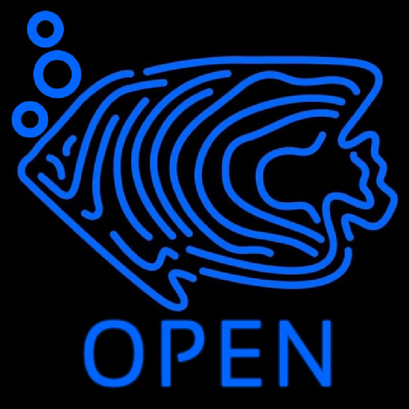 Blue Fish Open Block 1 Neonreclame