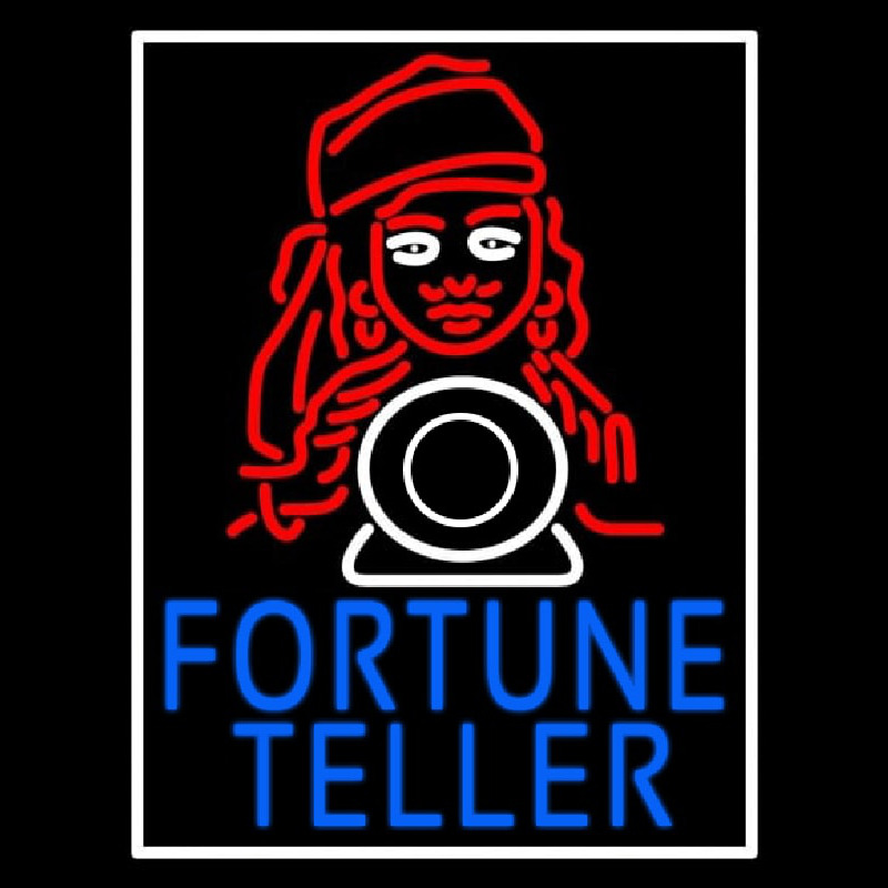 Blue Fortune Teller With Logo Neonreclame