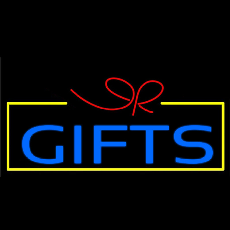 Blue Gifts Block Logo Neonreclame