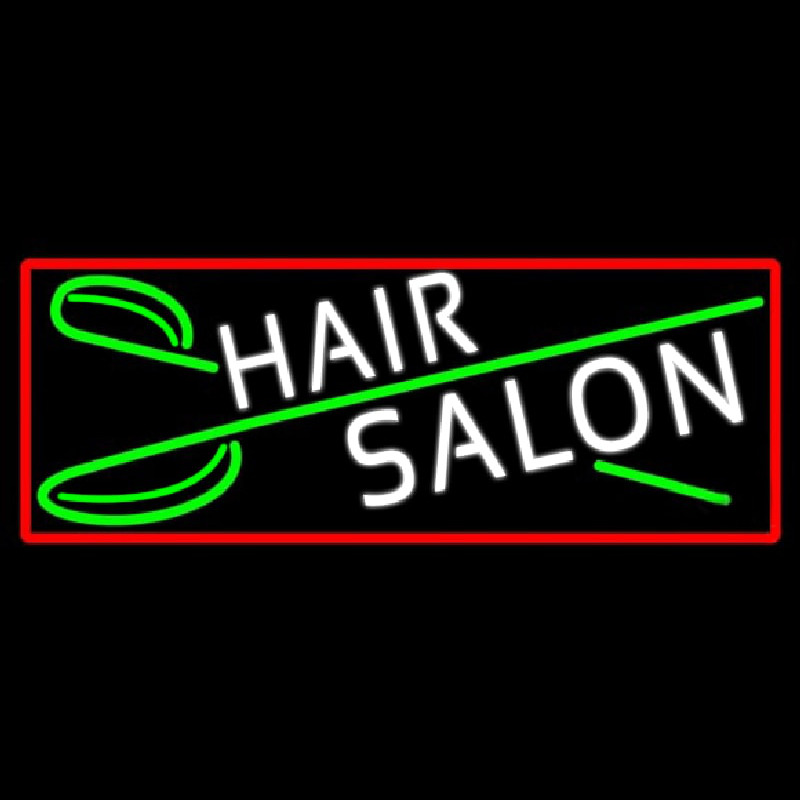 Blue Hair Salon With Scissor Neonreclame