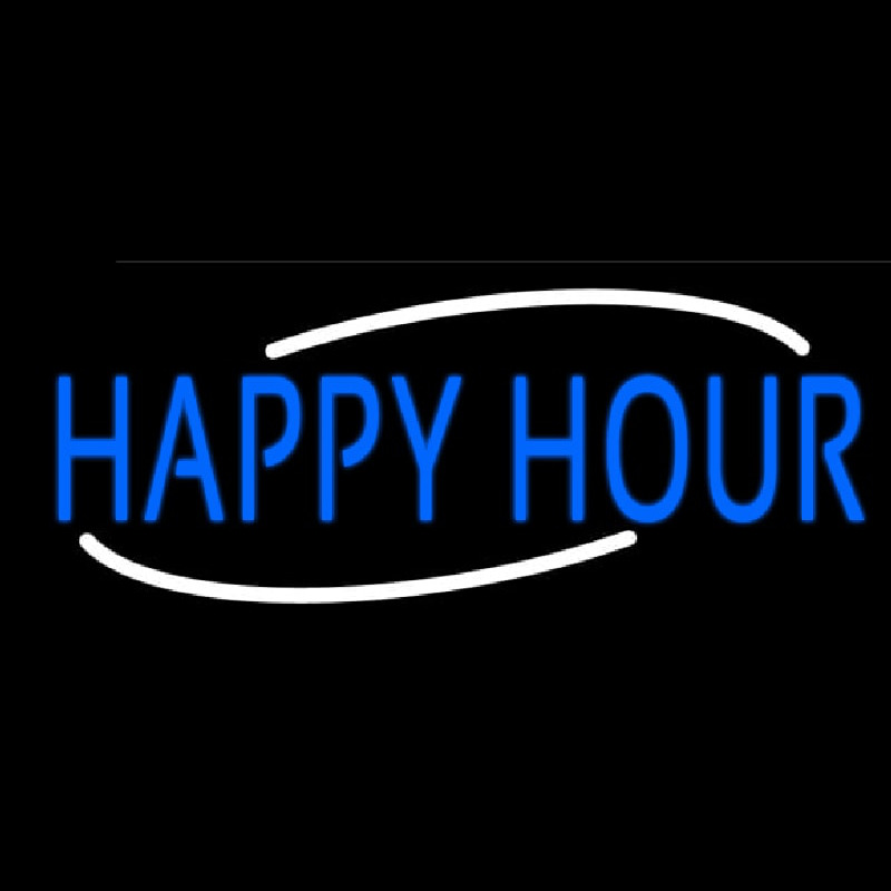 Blue Happy Hour Neonreclame