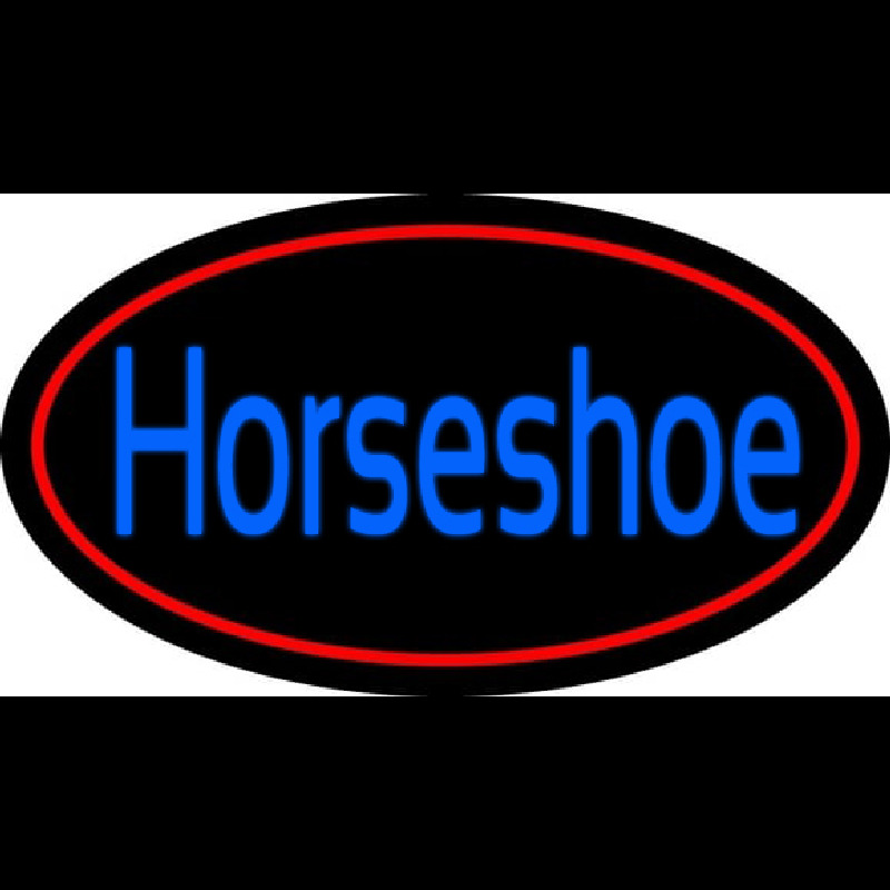 Blue Horseshoe With Red Border Neonreclame