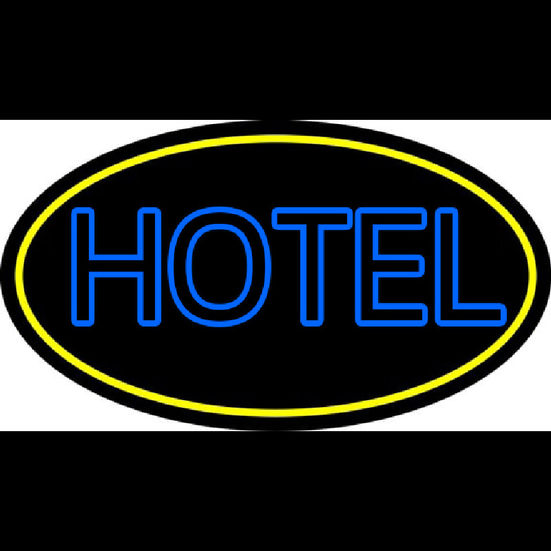 Blue Hotel With Yellow Border Neonreclame