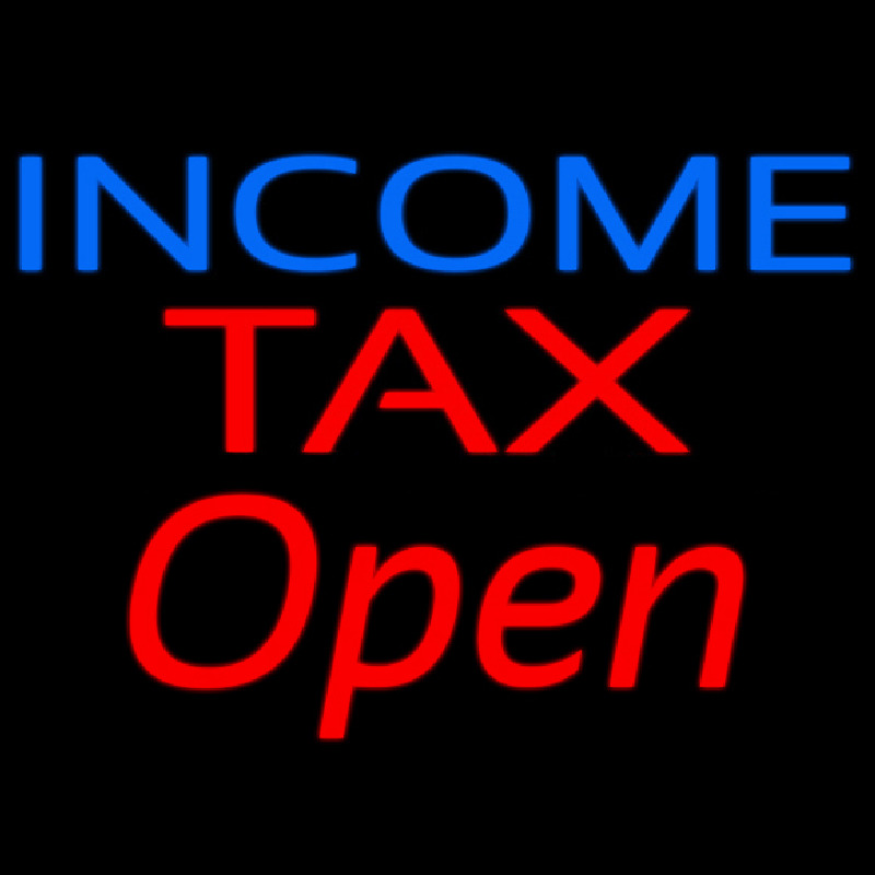 Blue Income Ta  Open Neonreclame