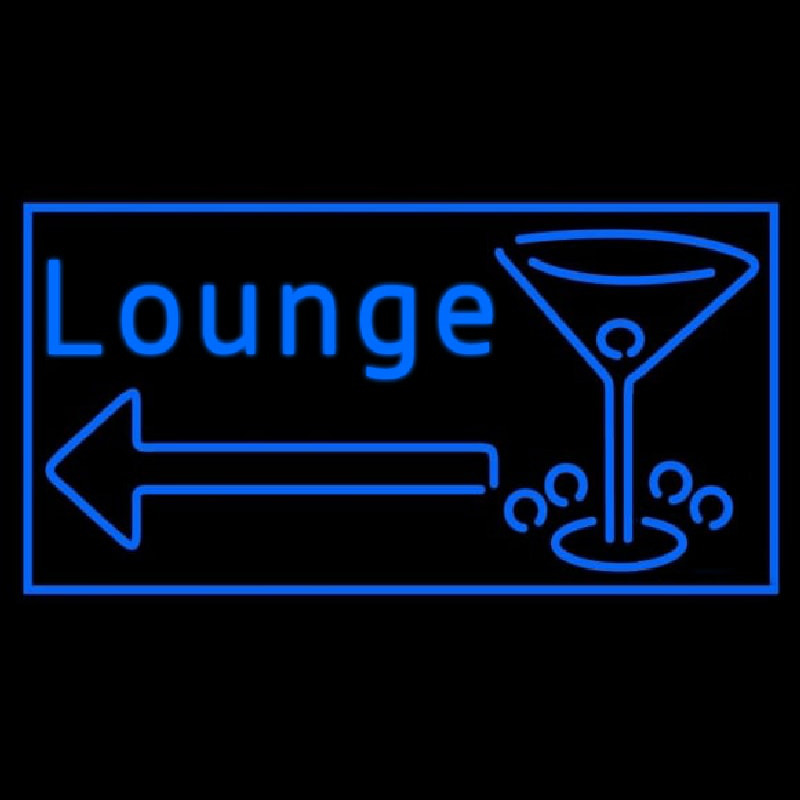 Blue Lounge With Arrow And Martini Glass Neonreclame