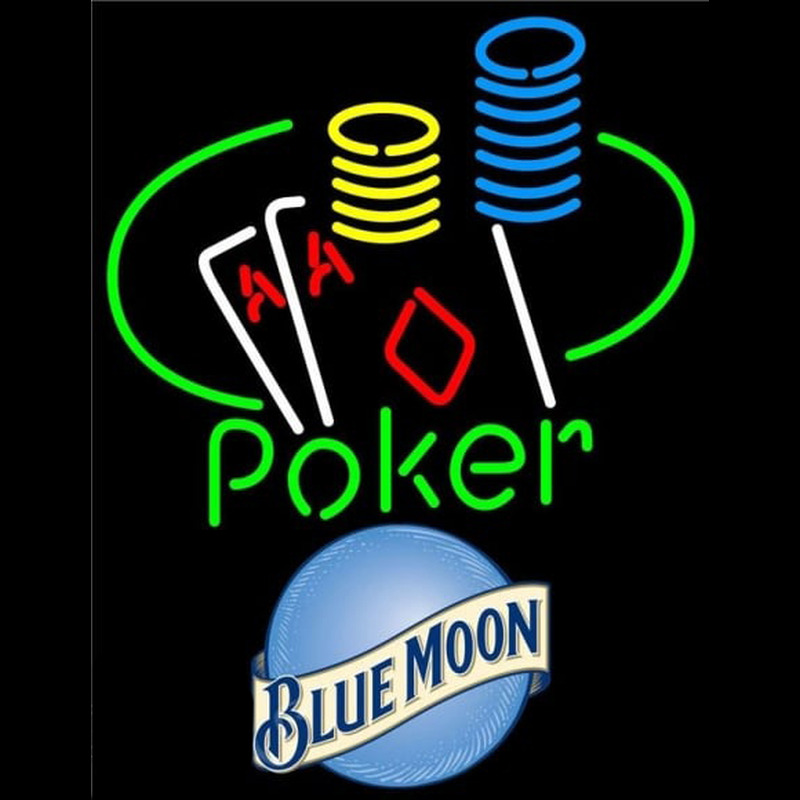 Blue Moon Poker Ace Coin Table Beer Sign Neonreclame