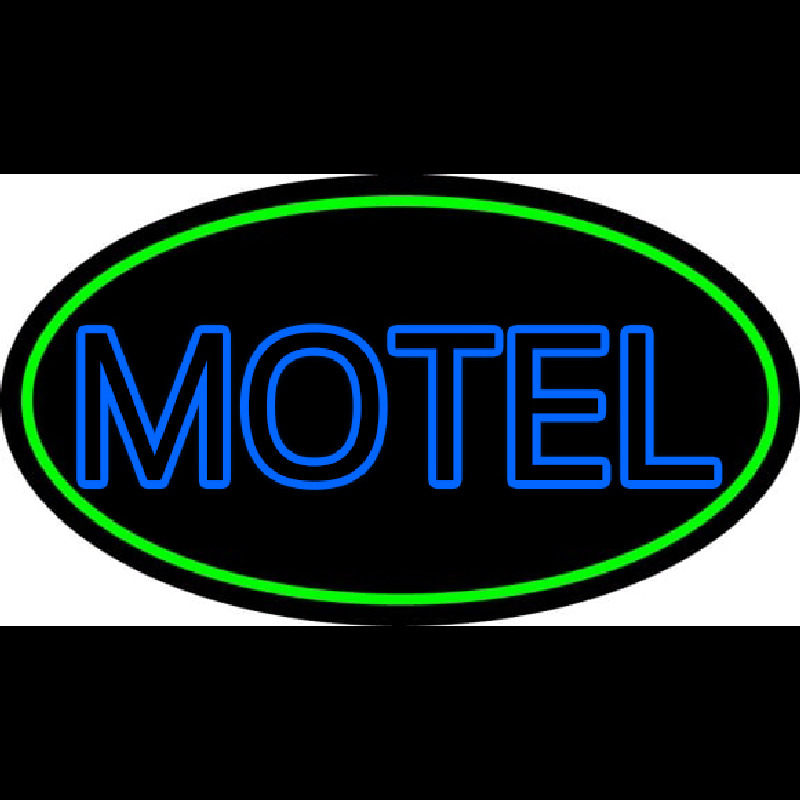 Blue Motel Double Stroke And Green Border Neonreclame