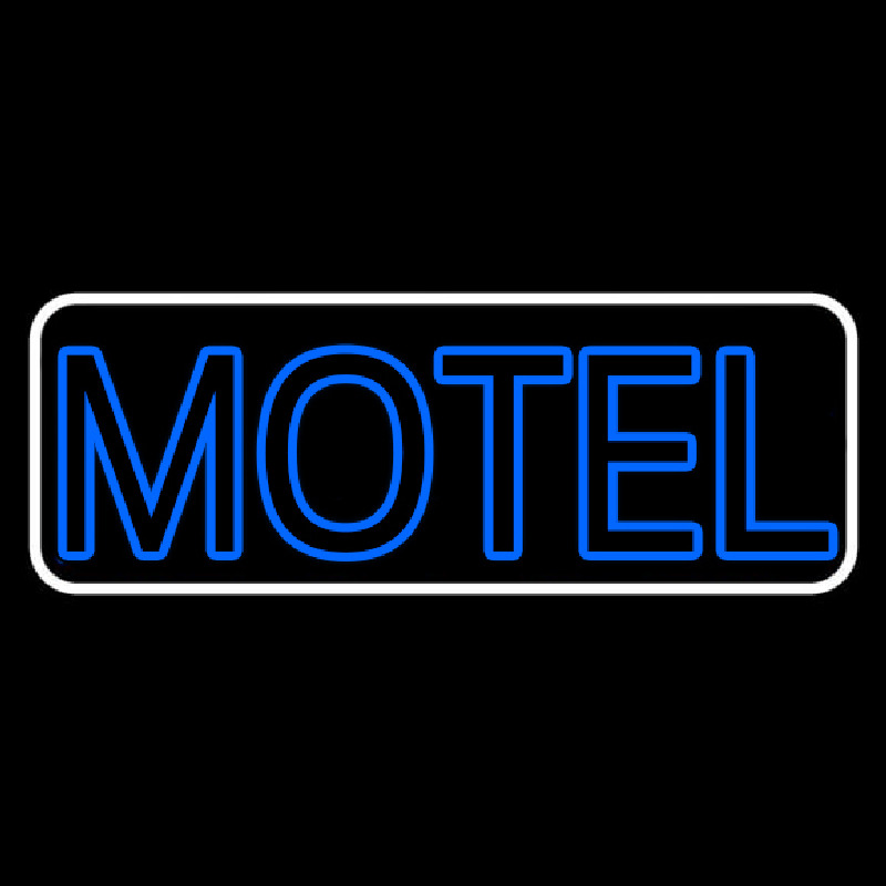 Blue Motel Double Stroke With White Border Neonreclame