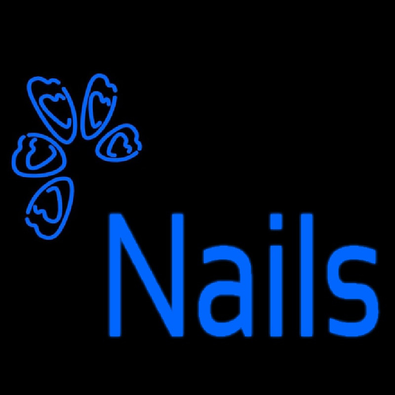 Blue Nails Logo Neonreclame